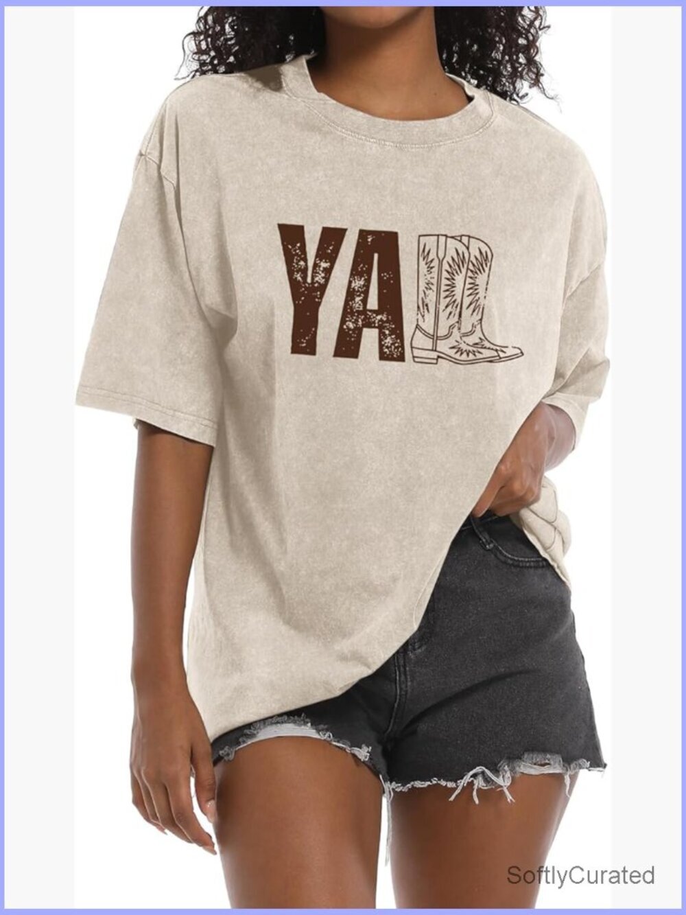 Vintage Western Cowgirl Graphic Tee Oversized Country Concert Shirt